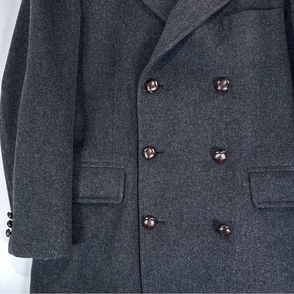 Stanton Wood USA Made Wool Overcoat Double Breasted Mens Large - Picture 6 of 16